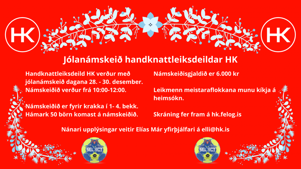 Jólanámskeið handknattleiksdeildar