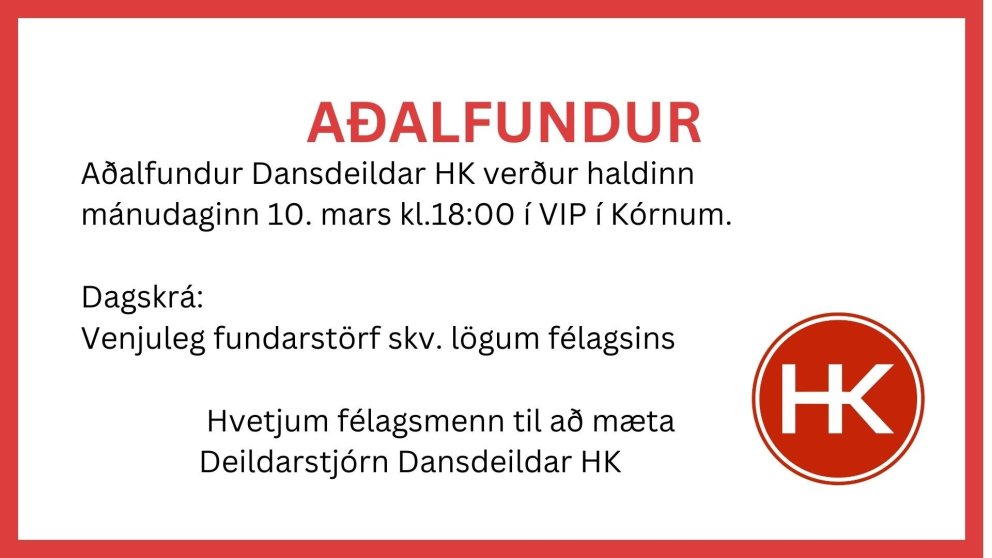 Aðalfundur Dansdeildar HK
