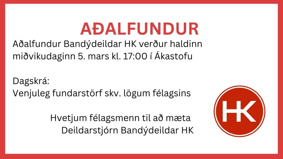 Aðalfundur Bandýdeildar HK