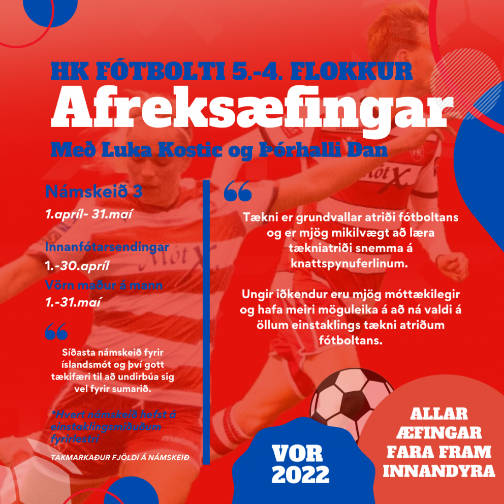 Afreksæfingar knattspyrnudeildar Vor 2022