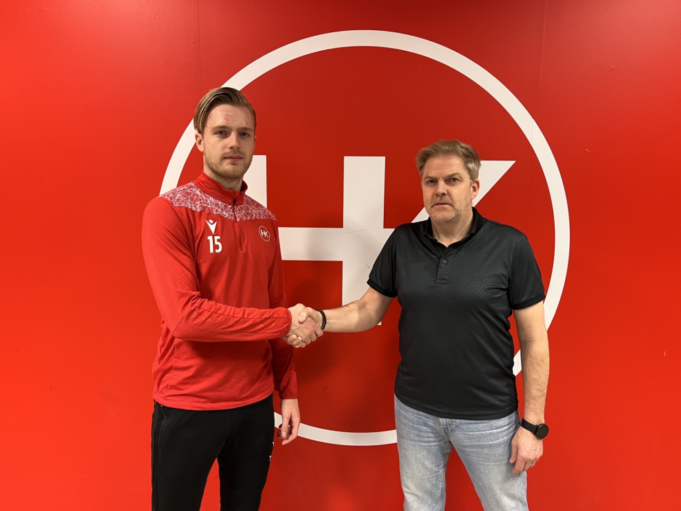 Hjörtur Ingi Halldórsson og Guðjón Björnsson formaður handknattleiksdeildar HK