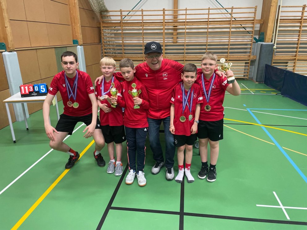 Flottir iðendur HK ásamt Bjarna þjálfara
Mynd: aðsend