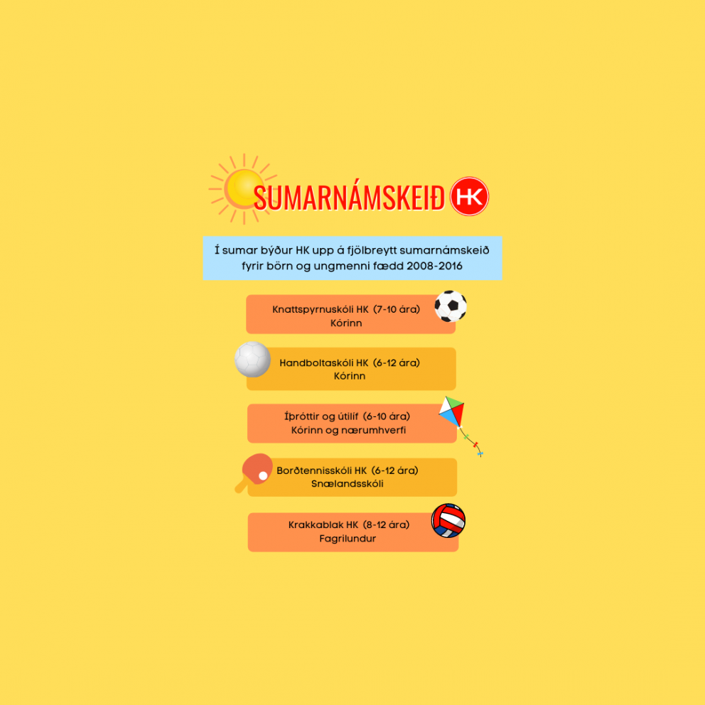 Sumarnámskeið HK - Skráning er hafin
