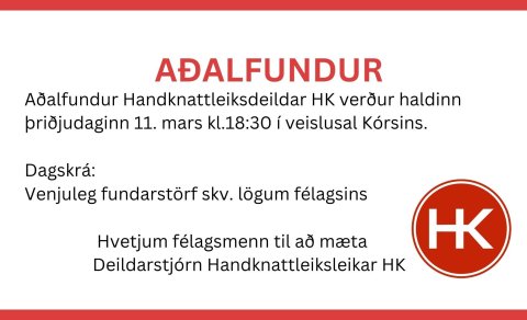 Aðalfundur Handknattleiksdeildar HK