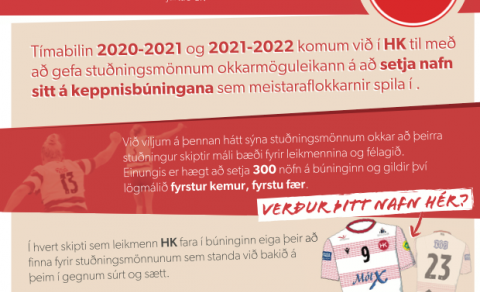 Settu nafn þitt á keppnisbúning HK
