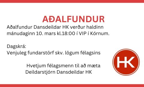 Aðalfundur Dansdeildar HK