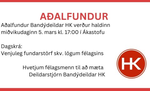 Aðalfundur Bandýdeildar HK