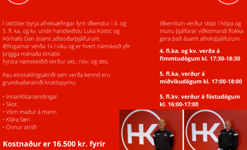 Afreksæfingar hjá 4. og 5. fl kk og kvk í fótbolta