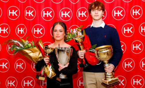 Rósa Kristín Hafsteinsdóttir og Aron Logi Hrannarsson íþróttafólk HK 2022