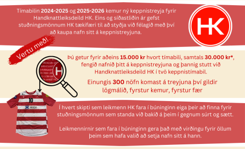 Settu nafnið þitt á glænýja keppnistreyju meistaraflokka í handbolta