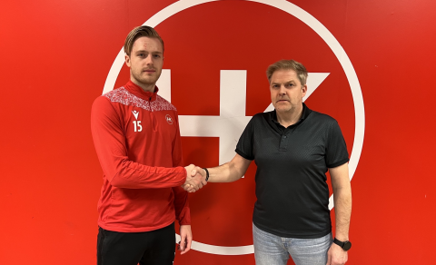 Hjörtur Ingi Halldórsson og Guðjón Björnsson formaður handknattleiksdeildar HK