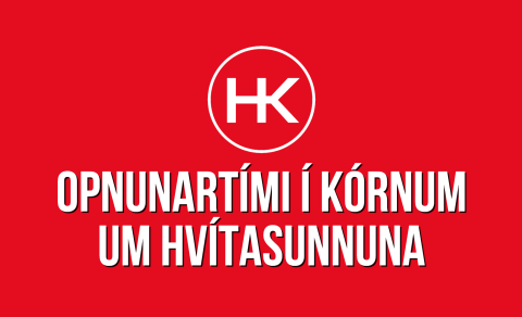 Opnunartími í Kórnum um Hvítasunnu