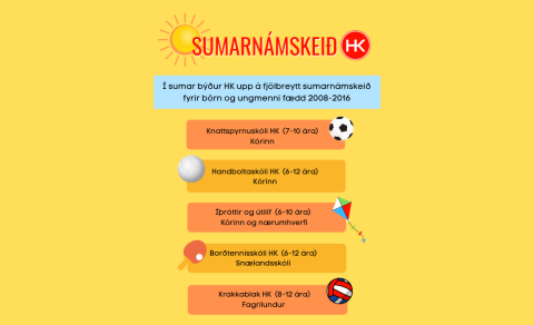 Sumarnámskeið HK - Skráning er hafin